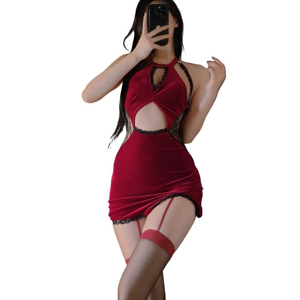 2853 Asian Cheongsam Cosplay Japanese Anime Lolita Dress Underwear red2
